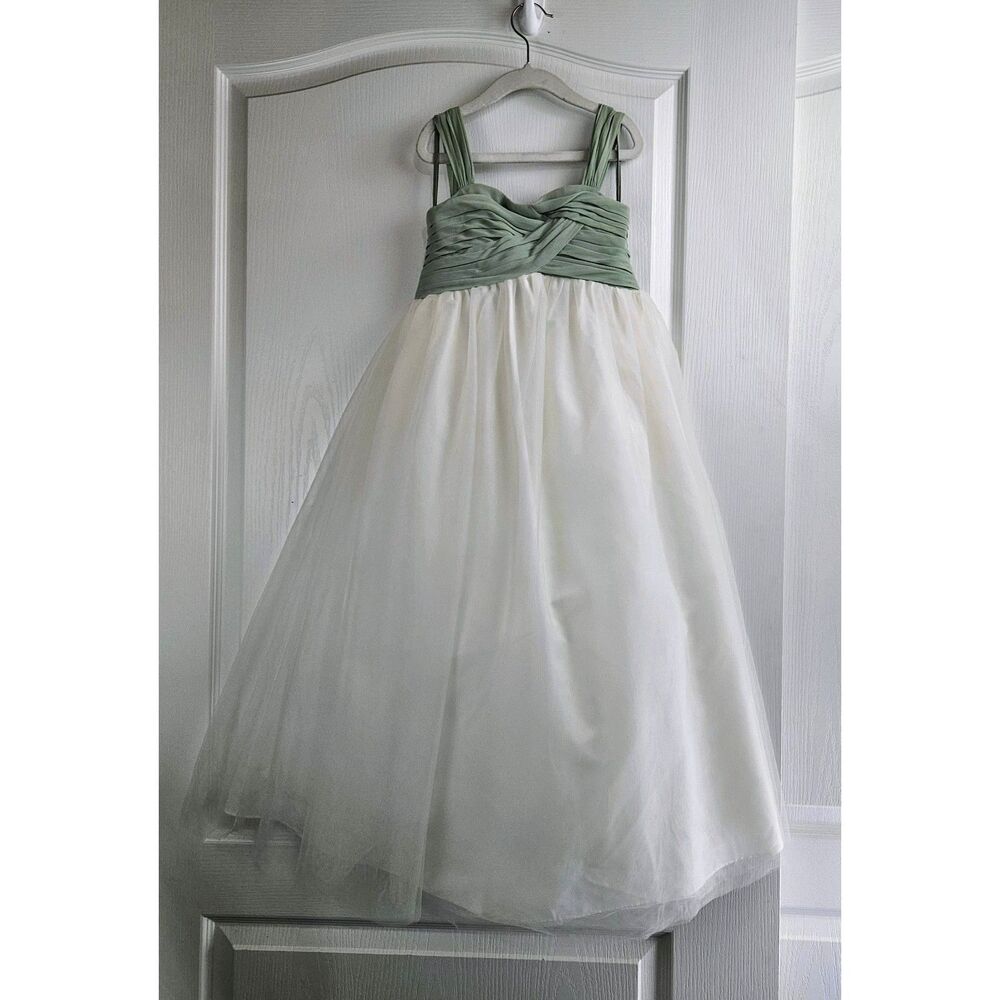Bill LevKoff Flower Girl Dress Sz 6 Princess Poof Clover Green $210 Maxi Tulle